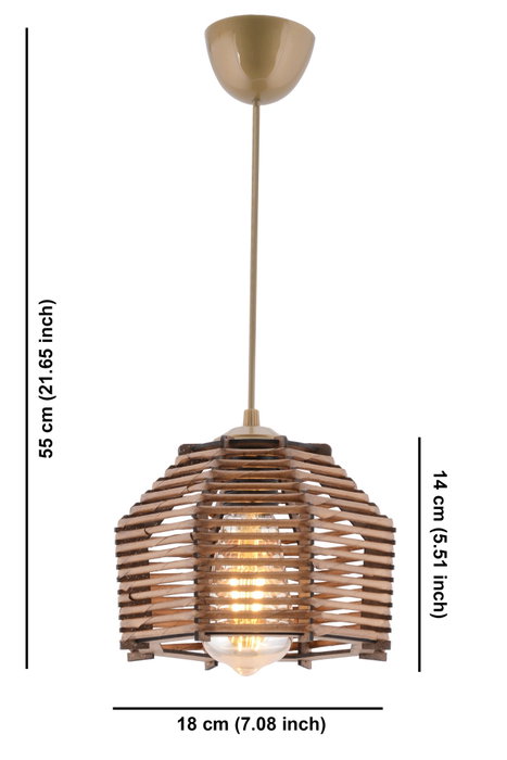 Opviq Lámpara de Madera Sare Marrón